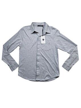 Saint Germain Polo Long Sleeve Button Up Shirt Mens Small Gray Cazzy Clang